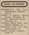 Eintrag im Fürther Adressbuch von <a class="mw-selflink selflink">1931</a> der Hotels und Gasthöfe u.a., , ,  und .