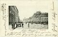 Ansichtskarte von der Rathauskreuzung mit Straßenbahnschienen, gel. 1904