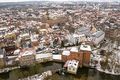 Blick vom Wiesengrund über die Pegnitz zur Innenstadt, im Vordergrund die Wolfsgrubermühle, Jan. 2019