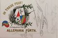 Couleurkarte Allemania Fürth, 1914/15, gelaufen 1916