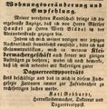 Zeitungsannonce des Daguerreotypisten <!--LINK'" 0:5-->, Mai 1849