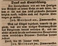 Zeitungsanzeige der Zimmermeister <a class="mw-selflink selflink">Johann Weithaas</a> sen. und <a class="mw-selflink selflink">Johann Weithaas</a> jun., Februar 1849