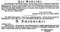 Zeitungsanzeige des Lithographen <!--LINK'" 0:44-->, Januar 1851