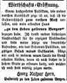 Wirtschaftseröffnung "zu den sieben goldenen Bergen", Mai 1855