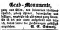 Werbeanzeige für Grabmonumente, Juni 1863