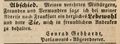 Zeitungsanzeige von , Mai 1848