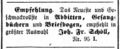 Anzeige Schöll, Gustavstr. Nr. 95 I, Fürther Tagblatt 5. April 1857