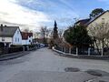 Blick Richtung Westen durch die Talpromenade in Stadeln, Dezember 2022