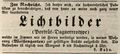Erste Zeitungsannonce von <!--LINK'" 0:15--> über die Anfertigung von Daguerrotpyen, Dezember 1843