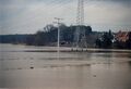 Hochwasser bei <!--LINK'" 0:159-->, Blick in den überschwemmten Wiesengrund im Hintergrund <!--LINK'" 0:160-->, Feb. 1987