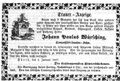 Traueranzeige Würsching Sohn, Fürther Tagblatt 3. Januar 1867