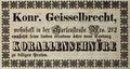 Zeitungsannonce des Juweliers , Oktober 1843