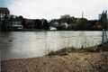 Hochwasser im <!--LINK'" 0:76-->, Blick zur <!--LINK'" 0:77--> und <!--LINK'" 0:78--> Gebäude im Juli 1998