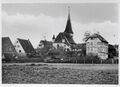 Kirche St. Matthäus und Pfarrhaus in Vach, 1935