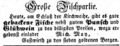 Werbeanzeige für Gastwirtschaft "zu den sieben goldenen Bergen", Oktober 1852