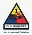 Abzeichen der 1. Panzerdivision "Old Ironsides 1st Armoured Division" der US Army. Die zeitweise in den <!--LINK'" 0:7--> in Fürth stationiert waren.