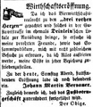 Zeitungsanzeige des Wirts zu den "drei rothen Herzen", Joh. M. Bernauer, September 1856