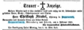 Traueranzeige Chirurg Christoph Strobel, Fürther Tagblatt 5.2.1865