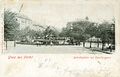 Der Centaurenbrunnen, alte Ansichtskarte vom Bahnhofplatz um 1905