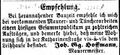 Maurermeister Johann Georg Hoffmann in der Katharinenstraße, Februar 1868