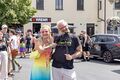 Redaktionsteam FürthTV auf dem 1. Christopher Street Day in Fürth, Juli 2024