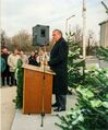 Eröffnung der Nordspange (Kapellenstraße) mit der Blockrandbebauung als künstliche Stadtmauer, Dez. 1999,