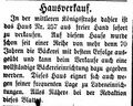 Verkaufsanzeige, Juli 1855