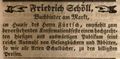 Zeitungsannonce des Buchbinders <!--LINK'" 0:16-->, Februar 1850