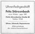 Werbung Uhrengeschäft Störzenbach in der Schülerzeitung <!--LINK'" 0:207--> Nr. 6 1956