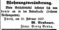 Zeitungsanzeige von <!--LINK'" 0:12-->, <!--LINK'" 0:13-->, Februar 1857