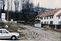 Baumaßnahmen im ehem. <a class="mw-selflink selflink">Grüner Park</a> im Februar 1988. Dahinter Gebäude vom  <!--LINK'" 0:25-->.