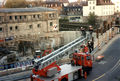 Baustelle des U-Bahnhof Stadthalle, hier mit Einsatz von Rettungskräften nach einem Unfall auf der Baustelle.