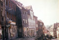 Blick in die Bergstraße, links das Gaststätte Wacht am Rhein, 1969
