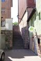 Alte Treppenanlage zum früher mit einer Mauer befestigten <!--LINK'" 0:39--> mit Wehrkirche St. Michael, Mai 2020