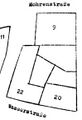 Lageplan Mohrenstraße 9 und Wasserstraße 20 und 22 nach Teilung 1867