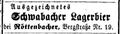 Anzeige Röttenbacher, Fürther Tagblatt 23.6.1872