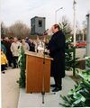 Eröffnung der Nordspange (Kapellenstraße) mit der Blockrandbebauung als künstliche Stadtmauer durch den OB Wilhelm Wenning, Dez. 1999,