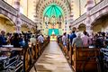 Gottesdienst in der Kirche St. Paul mittel einer KI auf der Leinwand während des Evang. Kirchentags, Juni 2023