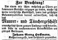 Maurermeister Johann Georg Hoffmann in der Katharinenstraße, August 1868