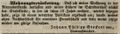 Zeitungsanzeige des Kompassmachers <!--LINK'" 0:33-->, August 1843