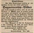 Zeitungsanzeige des Daguerreotypisten <!--LINK'" 0:2-->, Juni 1848