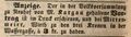 Anzeige für Moritz Kargaus gedruckten Vortrag, Fürther Tagblatt 22. September 1848