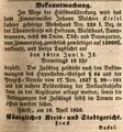 Vollstreckungsanzeige <!--LINK'" 0:23-->, Mai 1850