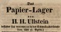 Zeitungsanzeige des Papierhändlers <!--LINK'" 0:24-->, Juli 1848