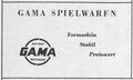 Werbung Firma GAMA in der Schülerzeitung <!--LINK'" 0:18--> Nr. 1 1956