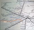 Streckenplan der  und <a class="mw-selflink selflink">Bibertbahn</a> aus dem DB-Kursbuch Winterfahrplan 9.1967 - 5.1968