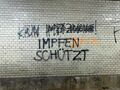 Graffiti zum Thema Corona im Luisentunnel, Jan. 2022