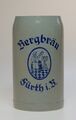 Alter 1 Liter Bierkrug der Brauerei Bergbräu / Mailaender, Aufnahme Aug. 2021