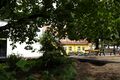 Kindergarten Regnitzgrund Gartenseite mit altem Gebäude 1939 und Neubau in Stadeln, 2023