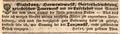 Werbeannonce für die Wirtschaft <!--LINK'" 0:17--> mit Feuerwerk und Luftballonfahrt, August 1839